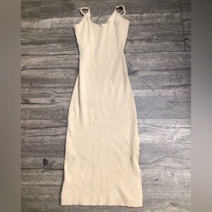 Lulu's Beige Midi Dress